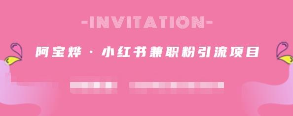 阿宝烨·小红书兼职粉引流项目,流量大,引流效果好【视频课程】网创吧-网创项目资源站-副业项目-创业项目-搞钱项目网创吧